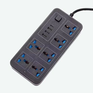 Universal Power Strip with 2m Extension Cord USB Charging