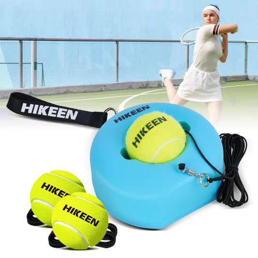 Portable Tennis Trainer Set with Metal Base & 3 Rebound Balls