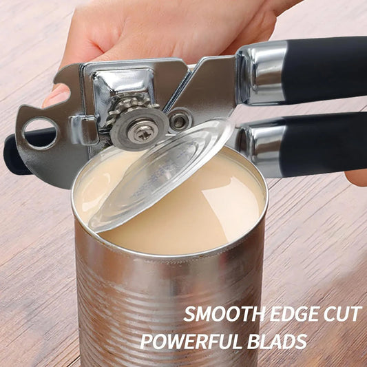 Stainless Steel Can Opener – Ergonomic Manual Side-Cut Opener