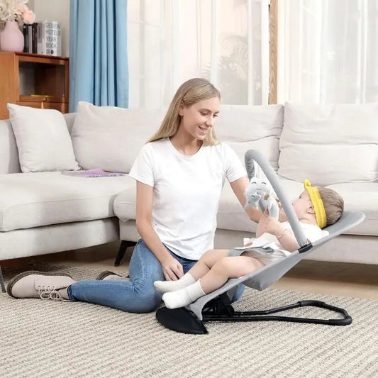3-in-1 Baby Bouncer & Swing – Adjustable Infant Rocker with Hanging Toys