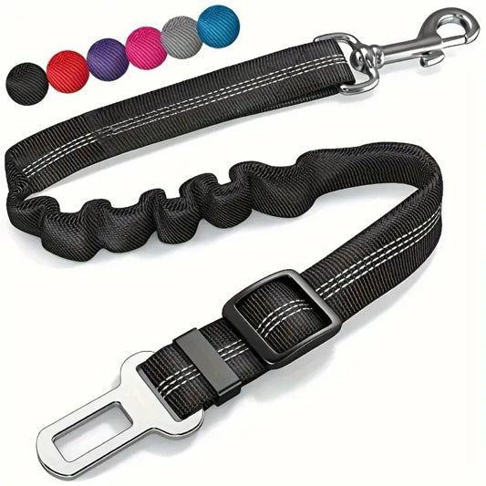 Adjustable Dog Car Seat Belt Nylon Pet Safety Harness with Elastic Bungee