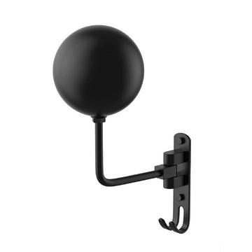 180° Swivel Motorcycle Helmet Holder Wall-Mounted Metal Rack with Hook Shelf