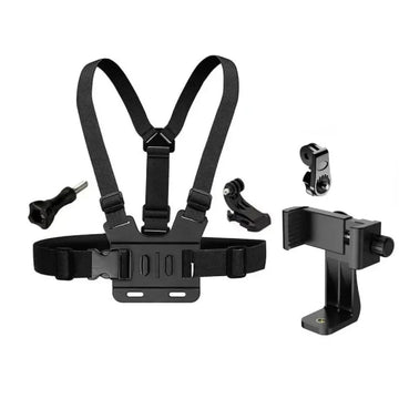 Adjustable Phone Chest Mount Holder Sports Camera Harness with Secure Strap