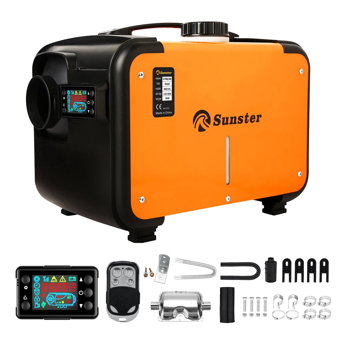 8KW Diesel Heater – 12V Car Parking Heater with LCD And Silencer