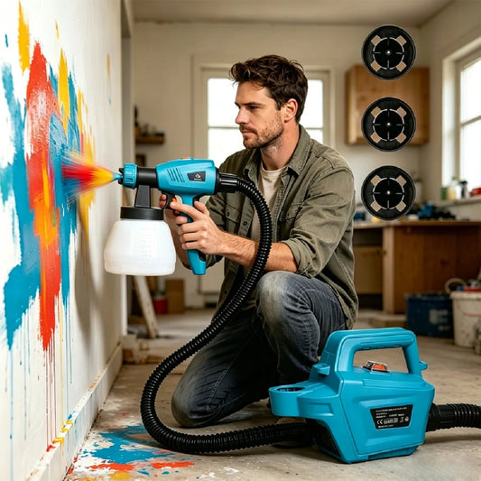 800W Electric Paint Sprayer 1300ml High-Flow Spray Gun with 3 Nozzles