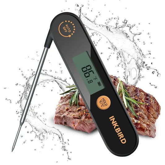 IPX5 Waterproof Meat Thermometer – Foldable Probe Rechargeable BBQ/Fry