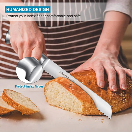 Stainless Steel Serrated Bread Slice Knife