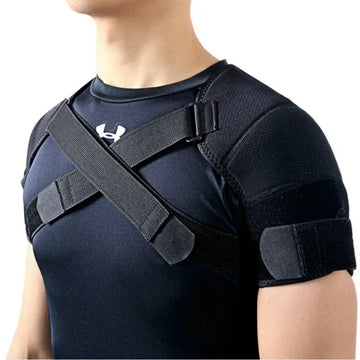 Adjustable Double Shoulder Brace Breathable Compression Support for Pain Relief