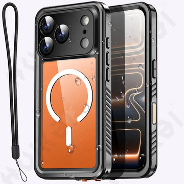 IP68 Waterproof Magnetic Phone Case with Aluminium Frame for iPhone