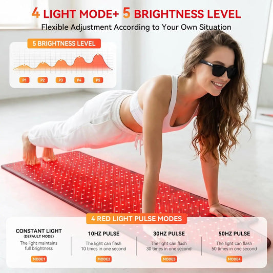 420 LED Red & Infrared Light Therapy Mat 660nm & 850nm Full Body Pad