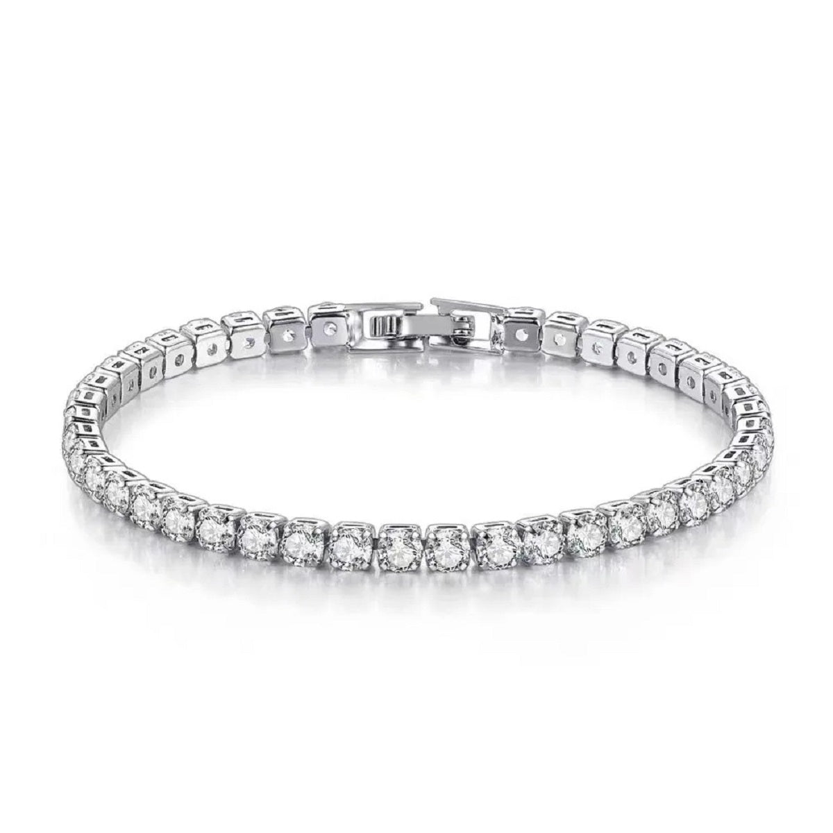 S925 Sterling Silver Tennis Bracelet Zirconia Charm Jewelry