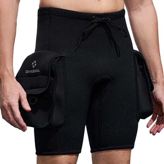 3mm Neoprene Wetsuit Shorts Thermal Diving & Surfing Swim Trunks with Pocket