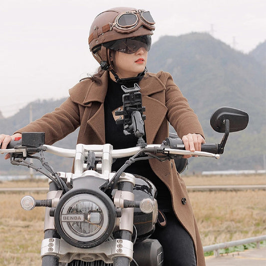 Retro Half Motorcycle Helmet – Unisex Scooter Helmet with HD Lens for All Seasons