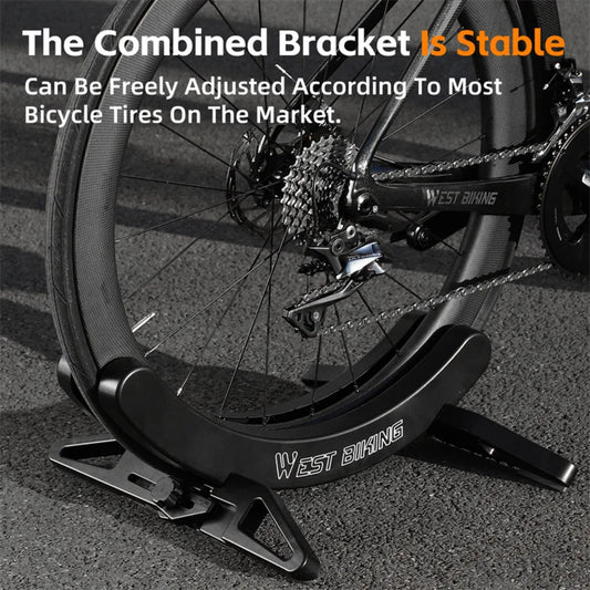 Adjustable Bicycle Floor Stand Indoor Bike Parking & Repair Rack for MTB & Road Bikes