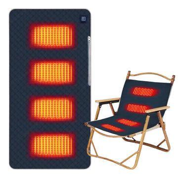 USB 4-Zone Heated Camping Chair Mat – Portable Warm Cushion