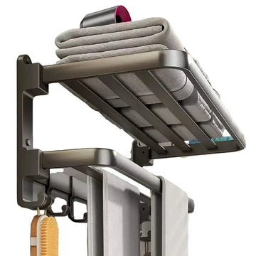 Wall-Mounted Towel Rack – Adjustable Aluminium Bathroom Storage Rail