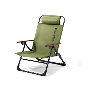 Camping Folding Chair with Adjustable Armrests Portable Outdoor Chair with Pillow