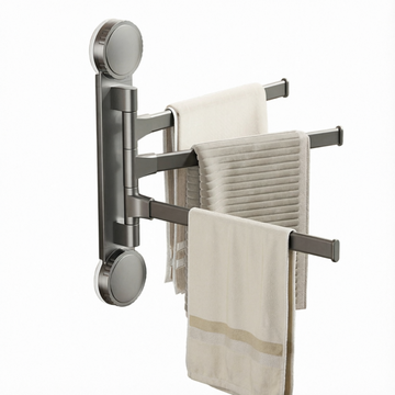 Rotatable Aluminum Towel Rack Suction Cup Wall-Mounted Towel Holder