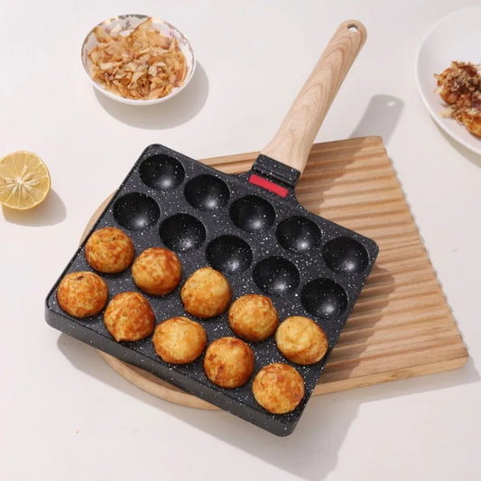 20-Mold Non-Stick Takoyaki Pan Aluminum Alloy Octopus Ball Cooking Grill