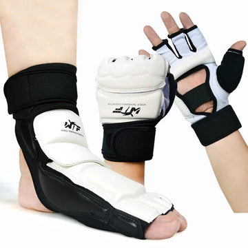 Taekwondo Foot Gloves – Leather Ankle Protector Sparring Gear for Kids