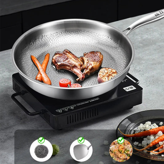 Titanium Frying Pan – Uncoated Non-Stick Hammer-Pattern Cookware