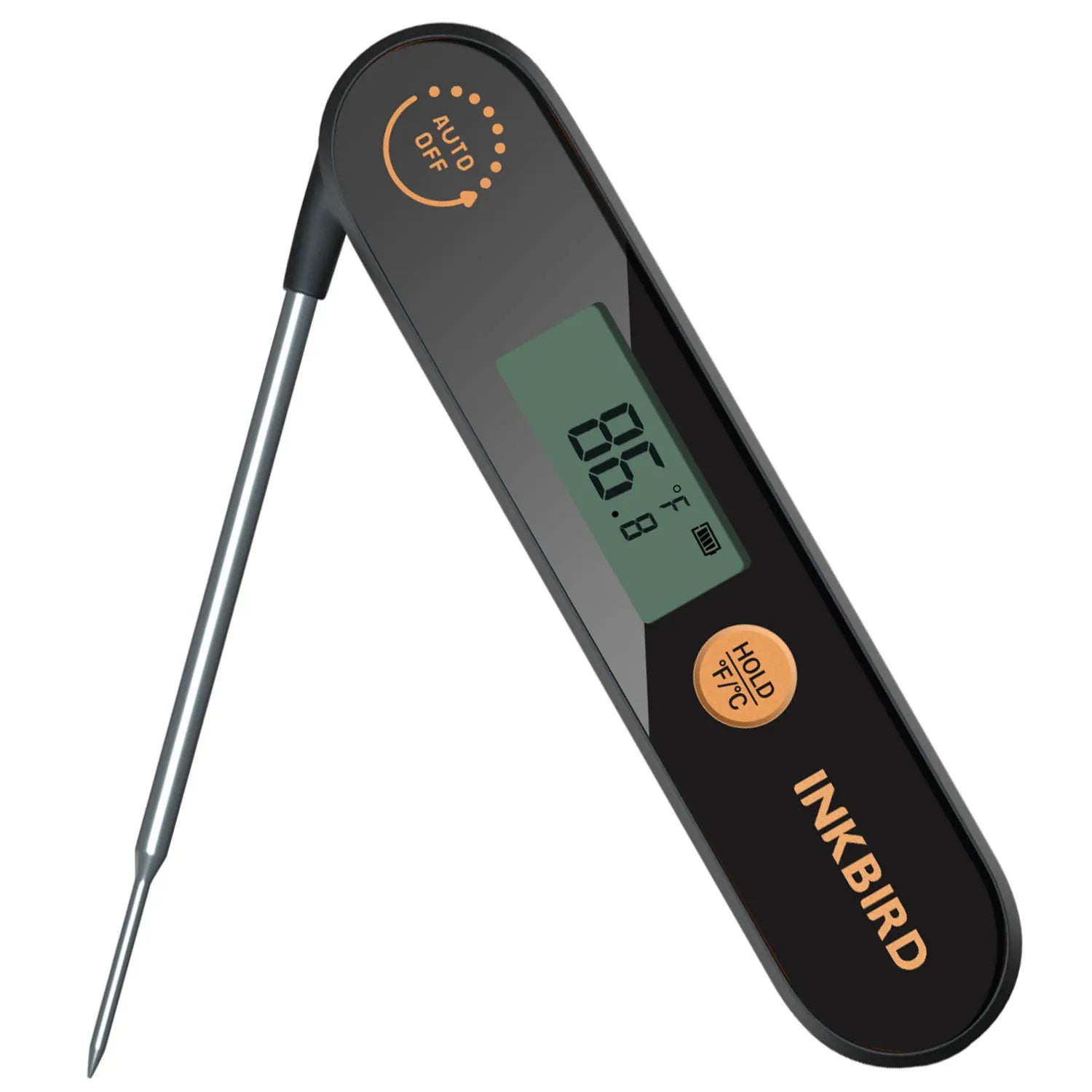 IPX5 Waterproof Meat Thermometer – Foldable Probe Rechargeable BBQ/Fry