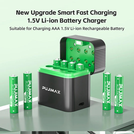 1.5V AAA Rechargeable Lithium Batteries 1100mWh with Smart Charger