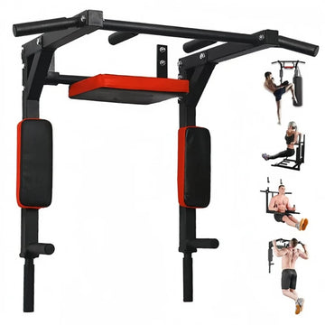 Wall-Mounted Pull-Up Bar – Heavy-Duty Steel Chin-Up Dip Station for Indoor Workouts