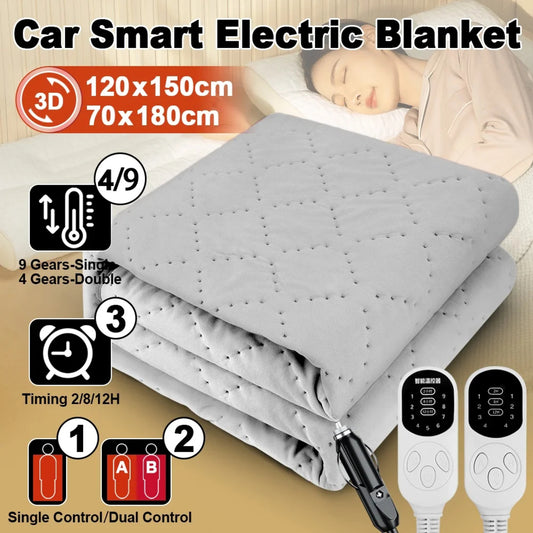 12V Heated Car Blanket – Electric Winter Pad for Camping and Trucks