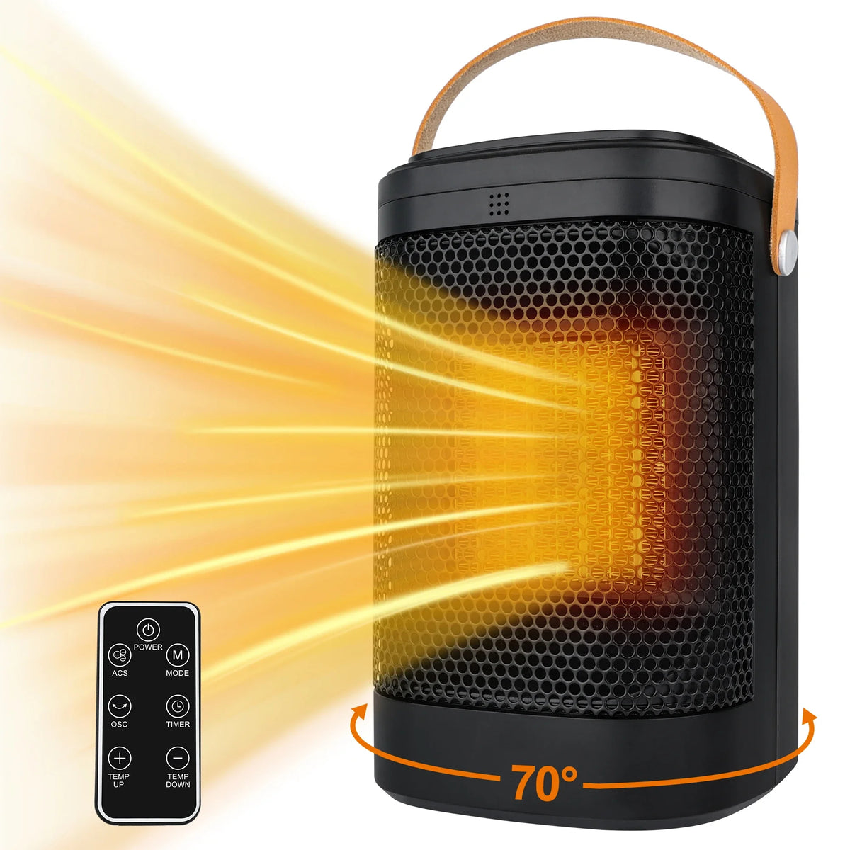 Electric Fan Heater – Wall-Mounted Dual Mode with Remote