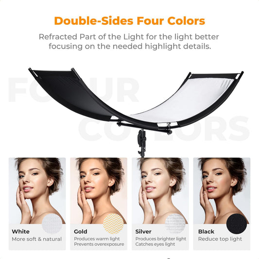 U-Shaped Photo Reflector 4-in-1 Foldable Studio Light Reflector Kit