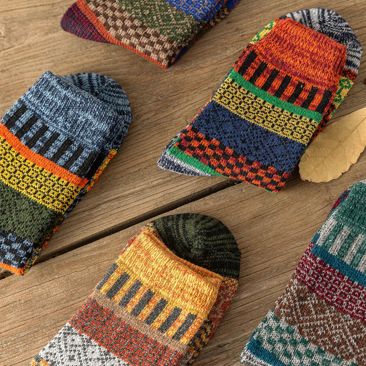 5 Pairs Warm Winter Socks – Thick Vintage Socks