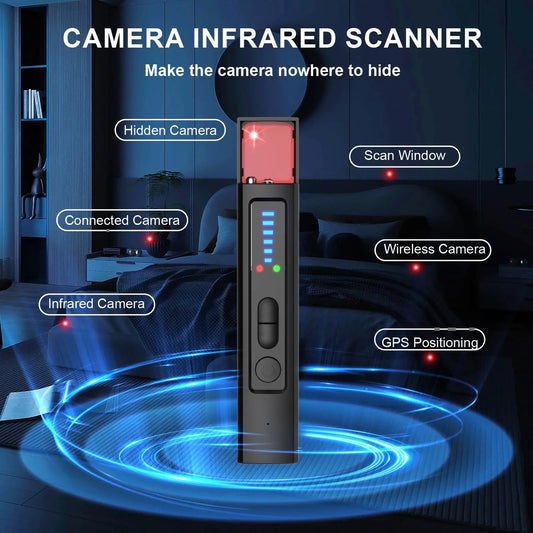 6-in-1 Hidden Camera & GPS Tracker Detector RF Signal Scanner for Travel Privacy