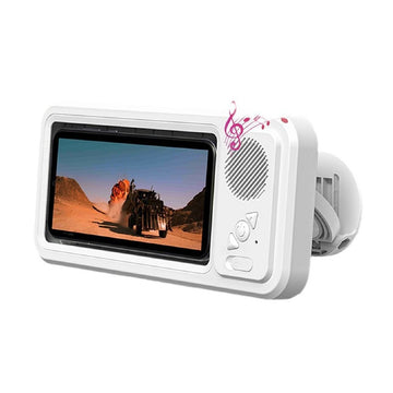 Shower Phone Holder with Bluetooth Speaker Waterproof Anti-Fog Wall Mount
