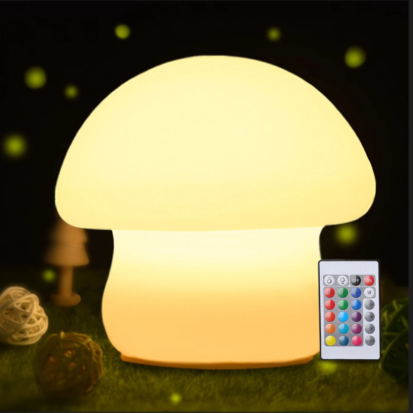 Multi-Color LED Mushroom Night Light Lamp