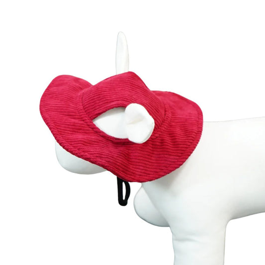 Adjustable Corduroy Dog Baseball Cap Sun Protection Hat for Small to Large Dogs