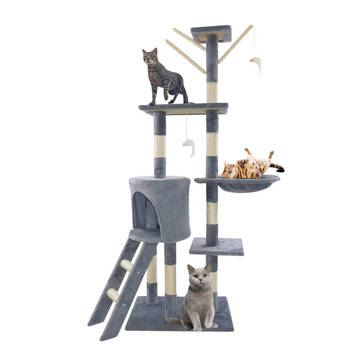 140 cm Cat Tree Tower – Indoor/Outdoor Scratching Post and Climbing Activity Centre