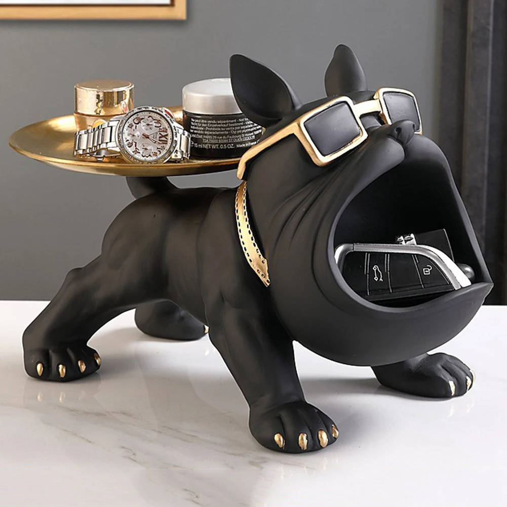 Bulldog Tray Statue Storage Decoration