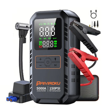 4-in-1 Car Jump Starter 5000A – Battery Booster with Air Compressor