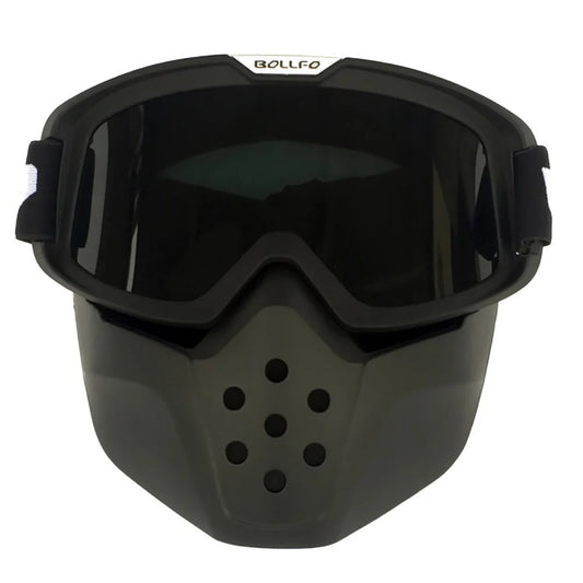 Motorcycle Riding Goggles with Removable Face Mask – Anti-Fog Adjustable Strap
