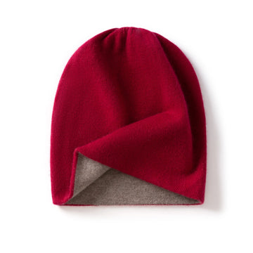 Pure Cashmere Winter Hat – Double-Layer Knit Beanie for Men & Women