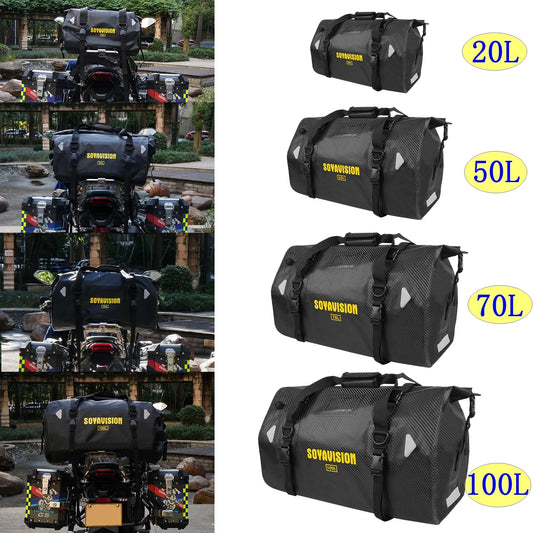 Waterproof Motorcycle Tail Bag Dry Roll Luggage for Travel & Camping