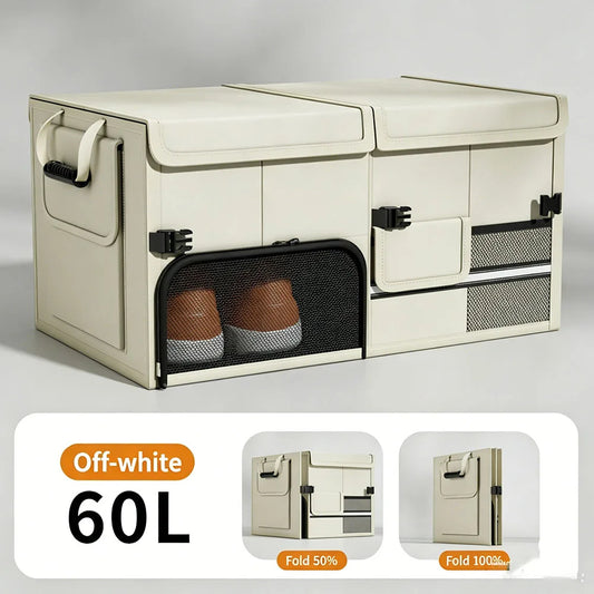 60L Foldable Car Trunk Organizer Waterproof Large Capacity Storage Bag
