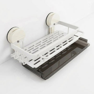 No-Drill Kitchen Sink Storage Rack Suction Cup Wall-Mounted Dish Organizer