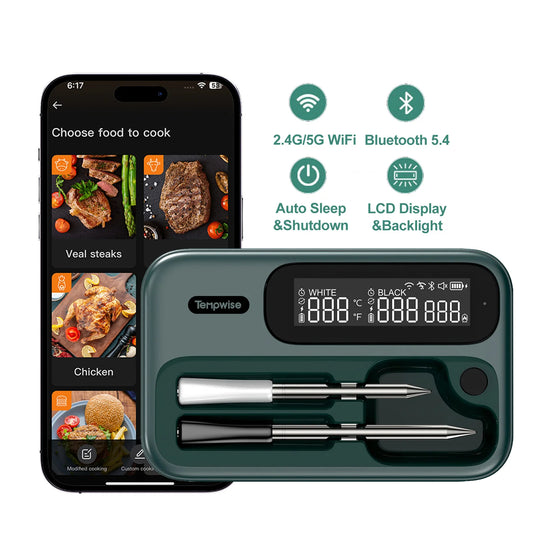 Wireless Bluetooth Meat Thermometer – Long and Short Probe BBQ Gauge