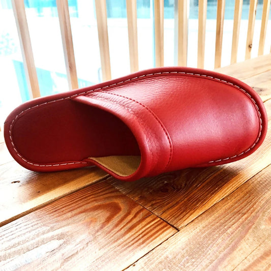 Genuine Leather Linen Slippers Indoor Outdoor For Men and Women Non-slip Shoes