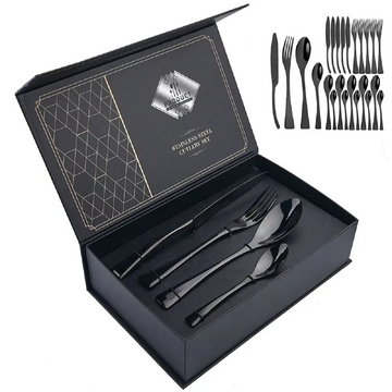 24Pcs/Set Cutlery Stainless Steel Dinnerware Flatware