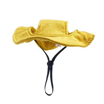 Adjustable Corduroy Dog Baseball Cap Sun Protection Hat for Small to Large Dogs