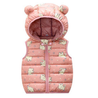 Children warm down vest baby cotton hooded jackets