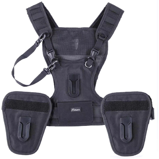 Camera carrying chest harness system vest